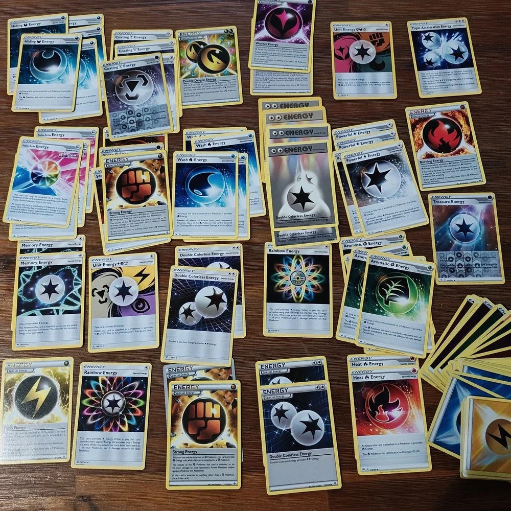 Lot of 57 Pokemon Special Energy Cards and 35 Holo Foil Energy Card Heat Strong